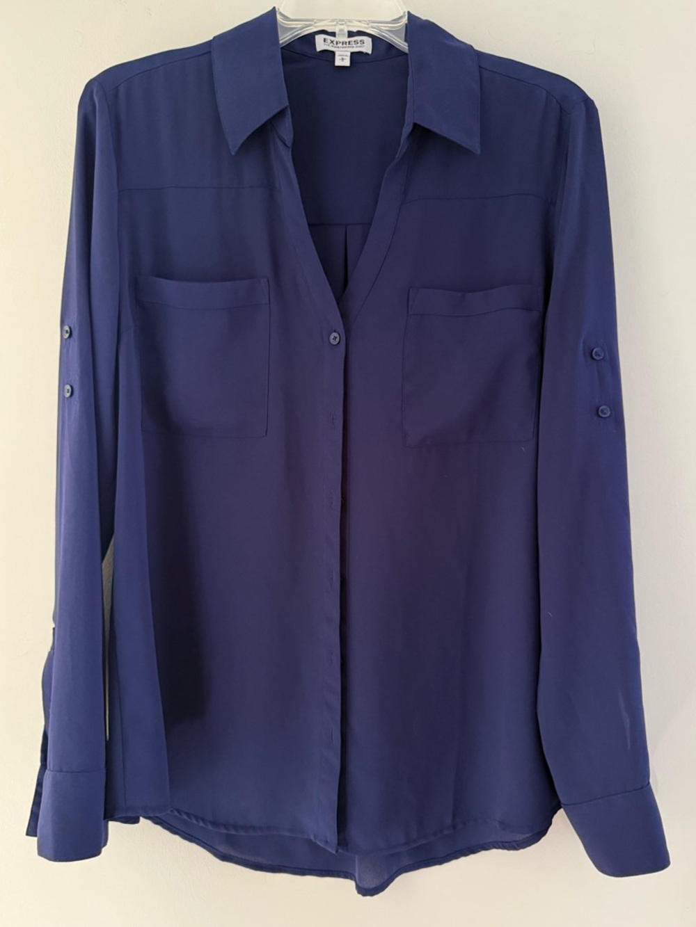 Express The Portofino Shirt Regular Fit Long Sleeve Button Down Collared Top